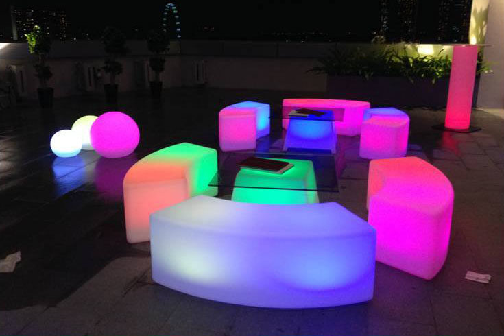 icube events_event logistics neon lighted furniture rentals